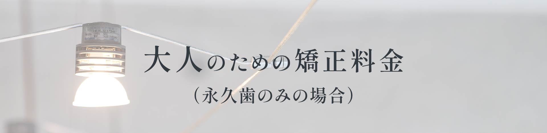 大人のための矯正料金（永久歯期）